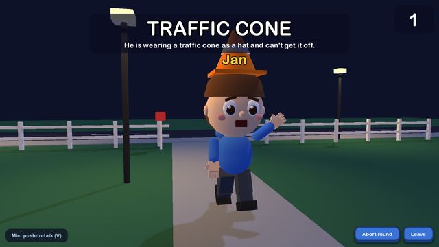 Traffic cone? Traffic cone.